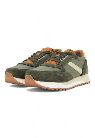 CAFENOIR Running Suede Sneaker Uomo Verde Multi PC6434