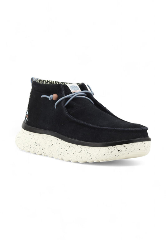 HEY DUDE Running Wendy Peak Hi Suede Sneaker Donna Black 41951-001