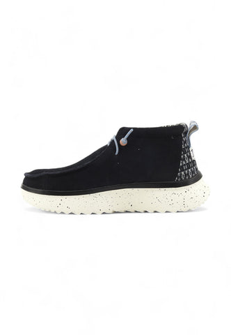 HEY DUDE Running Wendy Peak Hi Suede Sneaker Donna Black 41951-001