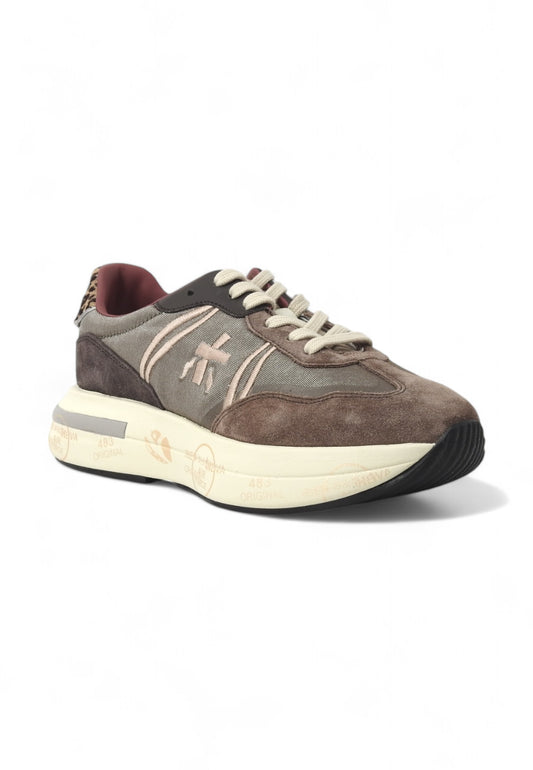 PREMIATA Running Suede Sneaker Donna Brown Pink CASSIE-7003