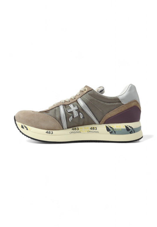 PREMIATA Running Suede Sneaker Donna Grey Silver CONNY-6979