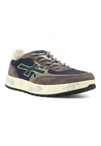 PREMIATA Running Suede Sneaker Uomo Grey Blue Green NOUS-6858