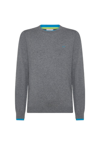 SUN68 MAGLIONE GIROCOLLO COTRASTO UOMO GRIGIO K44125