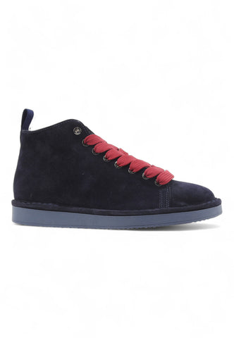 PAN CHIC Ankle Boot Suede Faux Fur Lining Stivaletto Uomo Blue Red P01M016