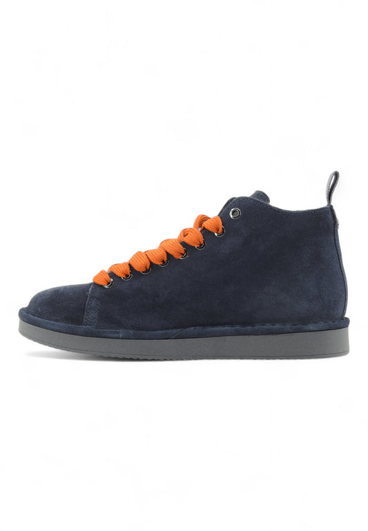 PAN CHIC Ankle Boot Suede Faux Fur Lining Stivaletto Uomo Cobalt Burnt Orange P01M016