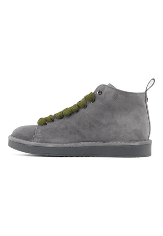 PAN CHIC Ankle Boot Suede Faux Fur Lining Stivaletto Uomo Grey Military P01M016