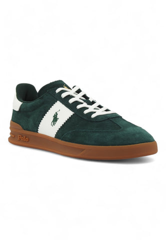 RALPH LAUREN Running Suede Sneaker Uomo Green White 809954903005