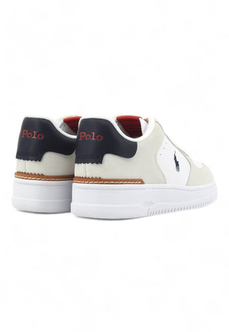 RALPH LAUREN Suede Sneaker Uomo White Navy Red 809891794001