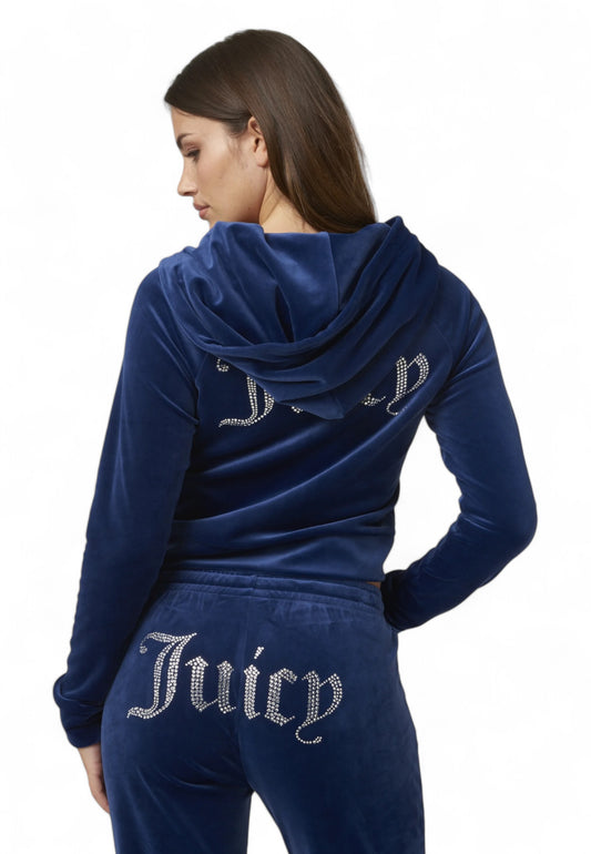 JUICY COUTURE Felpa Zip Cropped Donna Blu MADISON70194