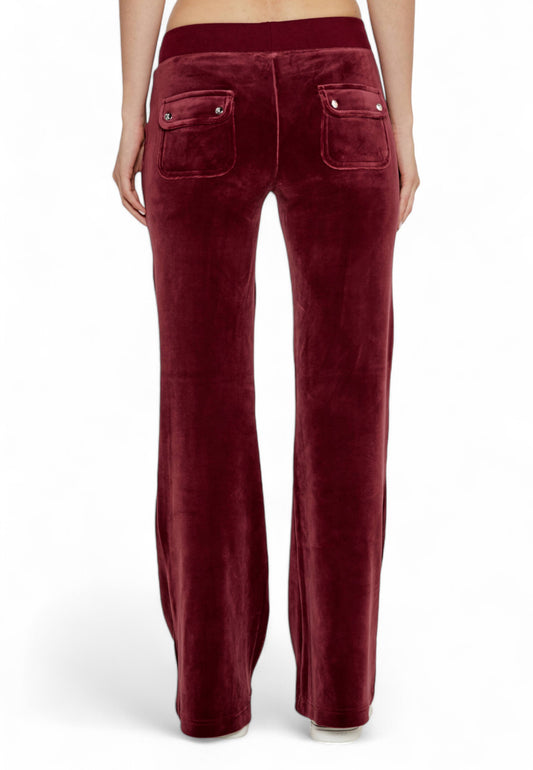 JUICY COUTURE Flare Logo Strass Pantaloni Lunghi Donna Bordeaux JEWEL80412