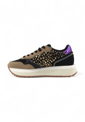 SUN68 Running Ally Animalier Sneaker Donna Nero Z44214