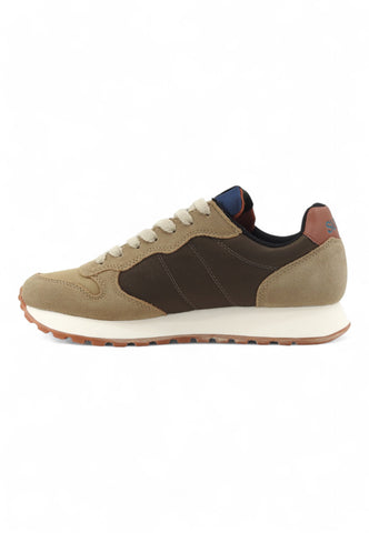 SUN68 Running Jaky Bicolor Sneaker Uomo Beige Z44114