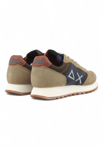 SUN68 Running Jaky Bicolor Sneaker Uomo Beige Z44114