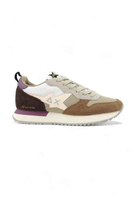 SUN68 Running Multicolor Sneaker Donna Beige Z44209