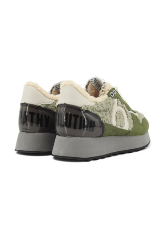 DUUO Running Suede Pelo Sneaker Donna Verde D124079