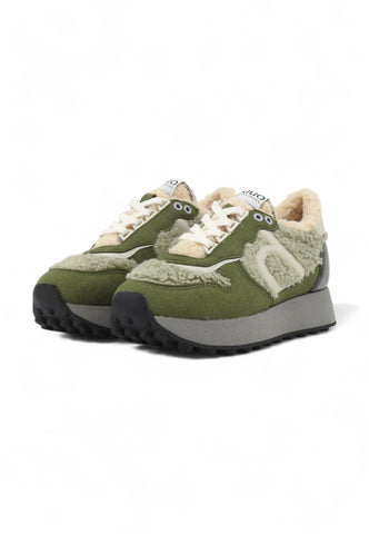 DUUO Running Suede Pelo Sneaker Donna Verde D124079