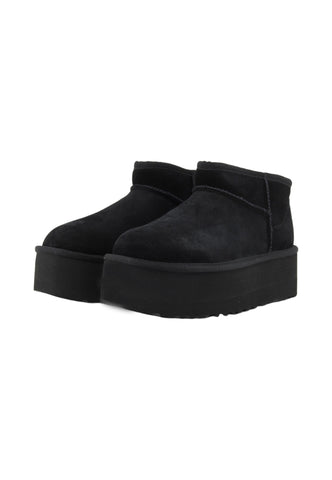 UGG Classic Ultra Mini Stivaletto Pelo Donna Black 1135092-BLK-AI25