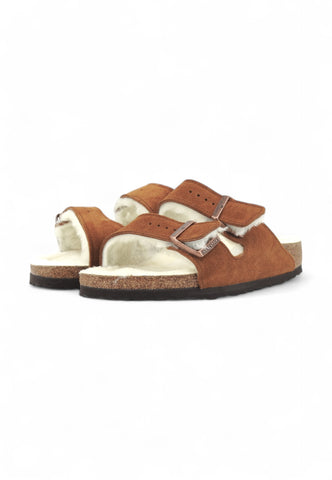 BIRKENSTOCK Arizona Shearling Pelo Ciabatta Donna Marrone 1001135