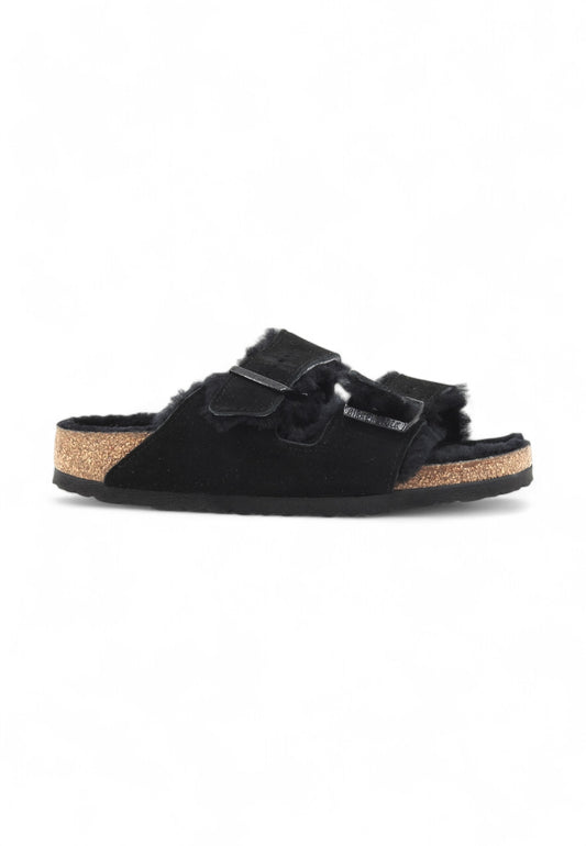 BIRKENSTOCK Arizona Shearling Pelo Ciabatta Donna Nero 0752663