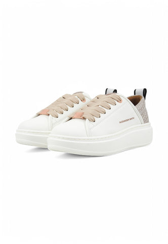 ALEXANDER SMITH Sneaker Glitterato Donna Bianco Rosa AEBBEWW-6733-WBE