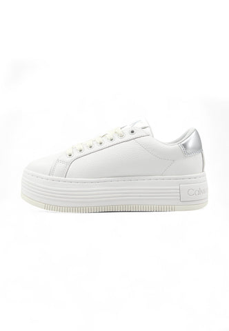 CALVIN KLEIN Sneaker Lthr Suola Alta Sneaker Donna Bianco YW0YW016320LC-PE25