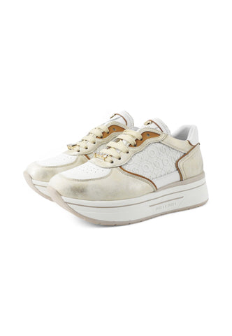 JANET Sneakers Donna Bianco Oro J-022-PE25-J18