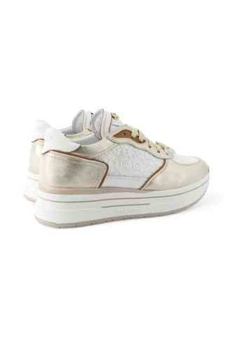 JANET Sneakers Donna Bianco Oro J-022-PE25-J18