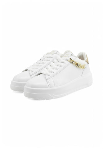 MOSCHINO Sneakers Donna Bianco Oro JA15505G0MIAP10A-PE25