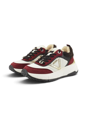 GUESS Sneakers Donna Bianco Bordeaux Multicolore FLFFACPEL12-AI27-CREAM