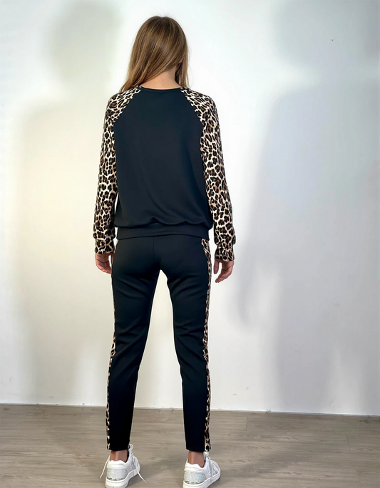 Tuta Girocollo Maniche Leopardate VIVENZIA