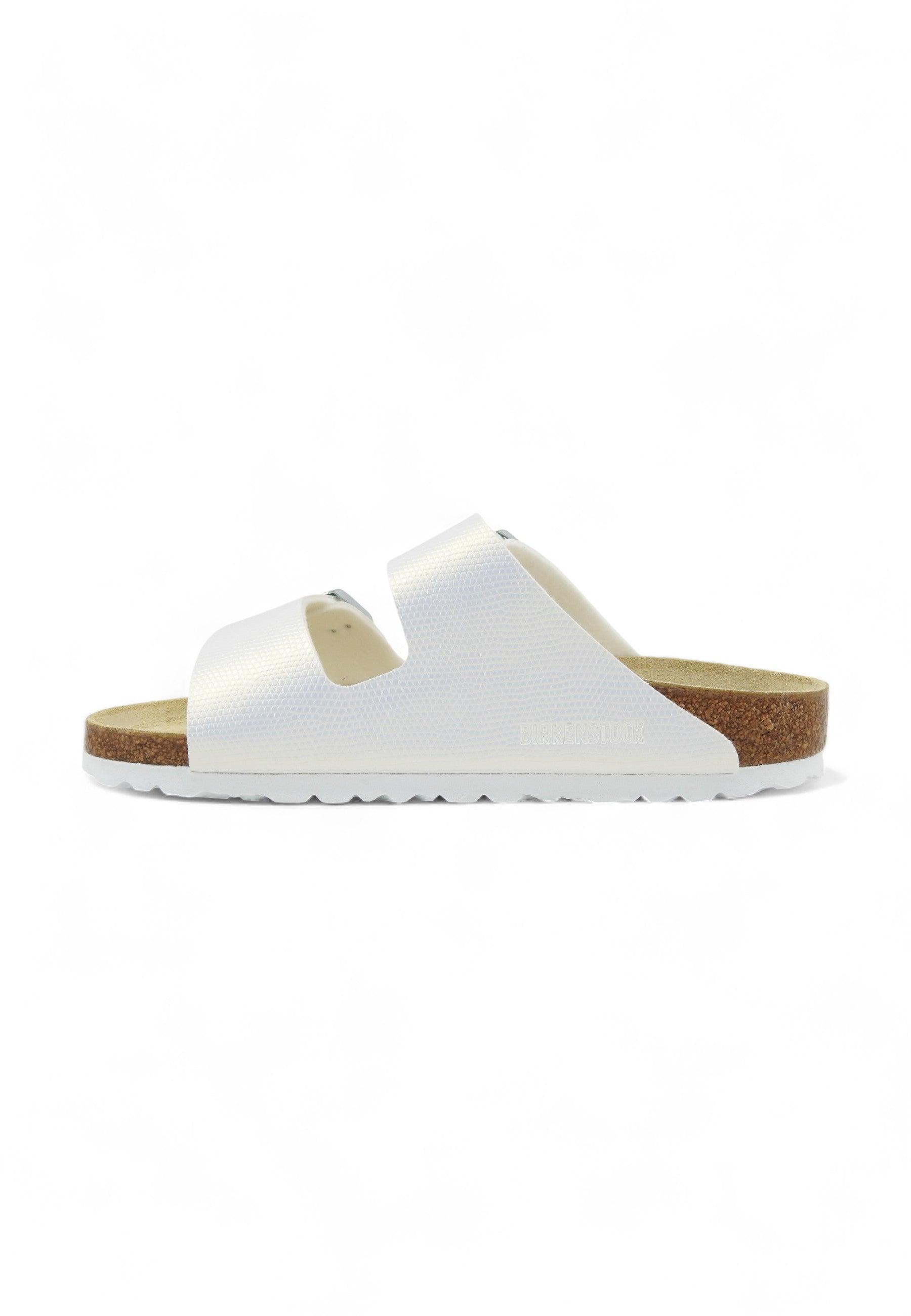 BIRKENSTOCK Arizona Ciabatta Donna Shiny Lizard White 1026500 - Sandrini Calzature e Abbigliamento