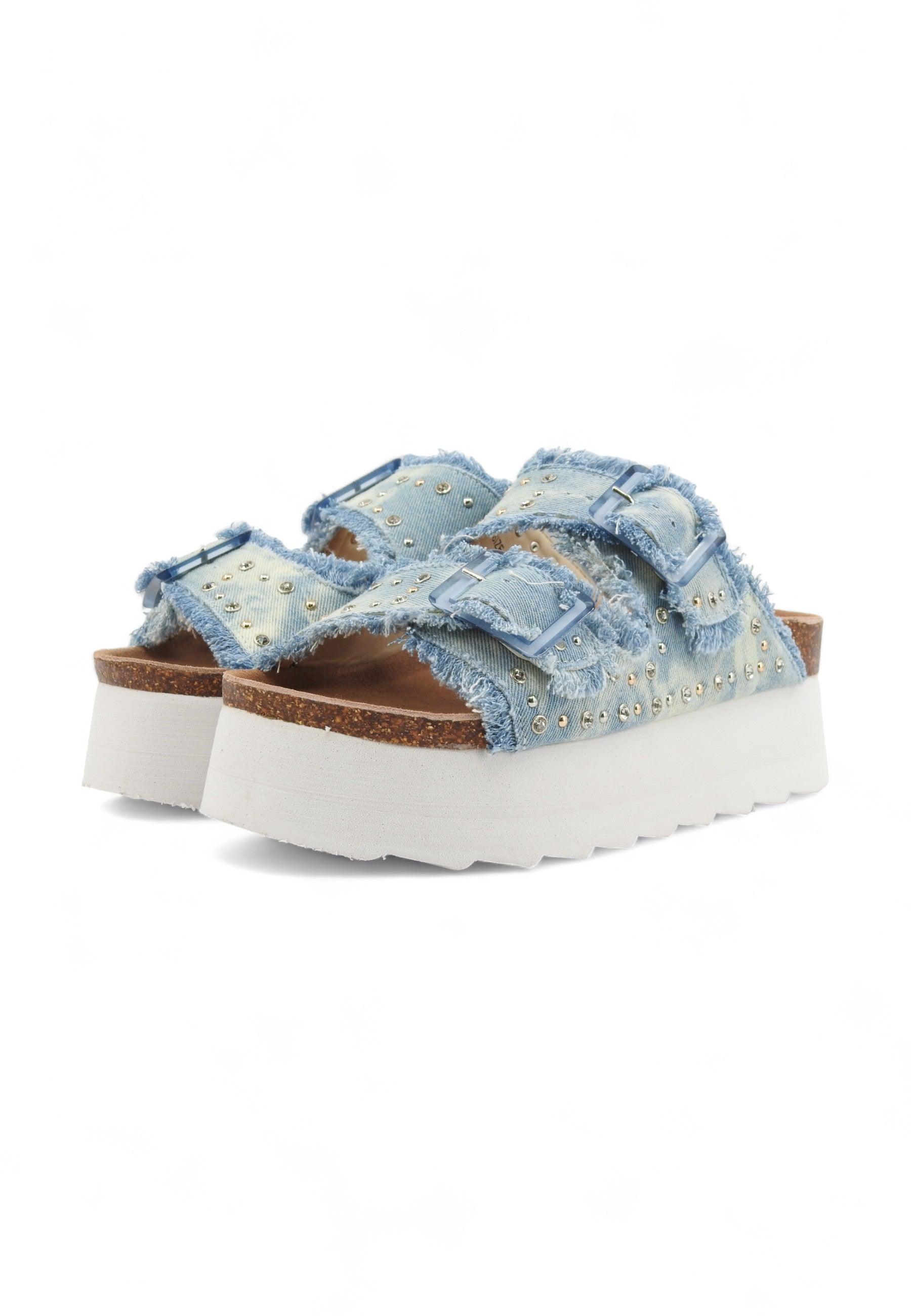 COLORS OF CALIFORNIA Ciabatta Platform Donna White Jeans HC.BES41 - Sandrini Calzature e Abbigliamento