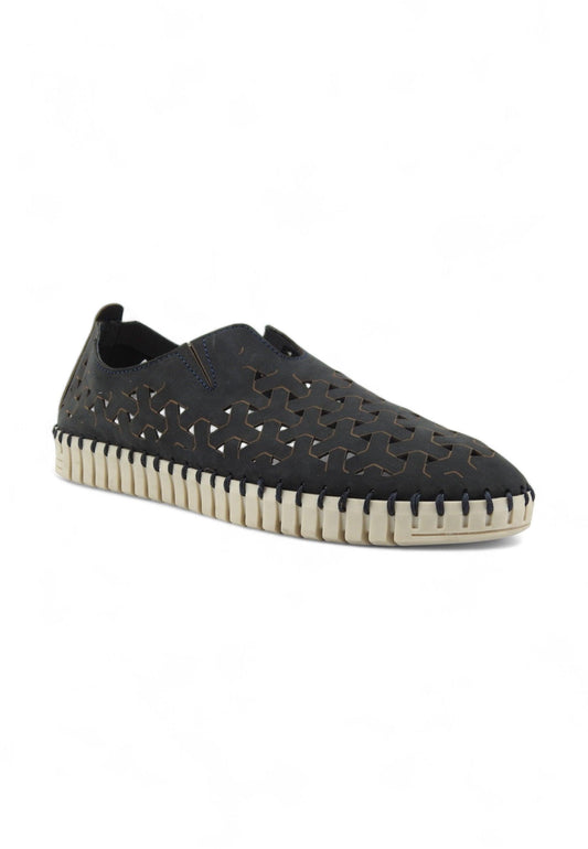 FRAU Nabuck Sneaker Slip On Traforato Donna Blu 52F069 - Sandrini Calzature e Abbigliamento