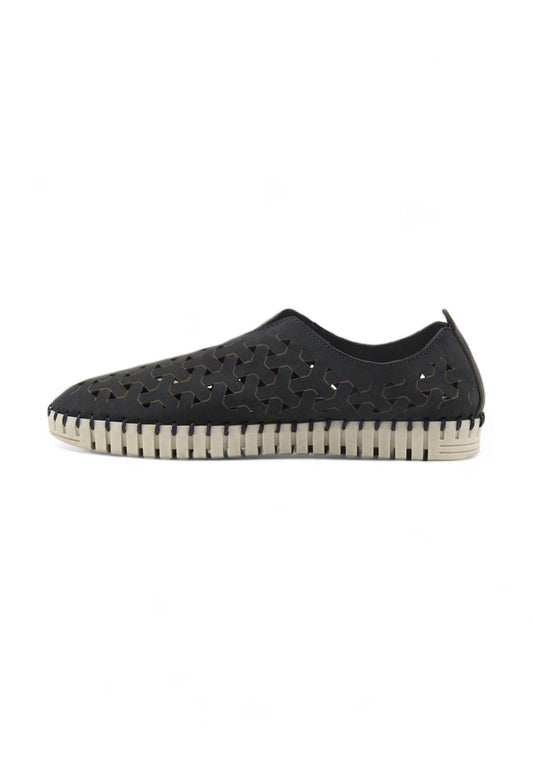 FRAU Nabuck Sneaker Slip On Traforato Donna Blu 52F069 - Sandrini Calzature e Abbigliamento