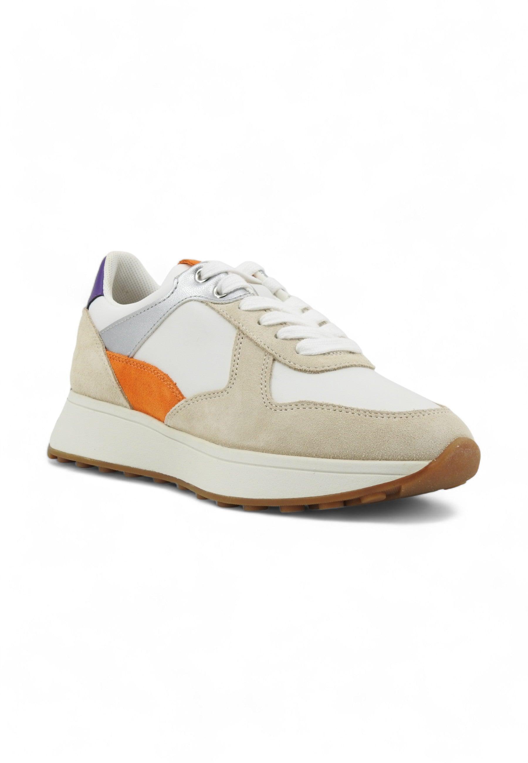 GEOX Amabel Sneaker Donna Off White Orange D45MDA02285C0794 - Sandrini Calzature e Abbigliamento