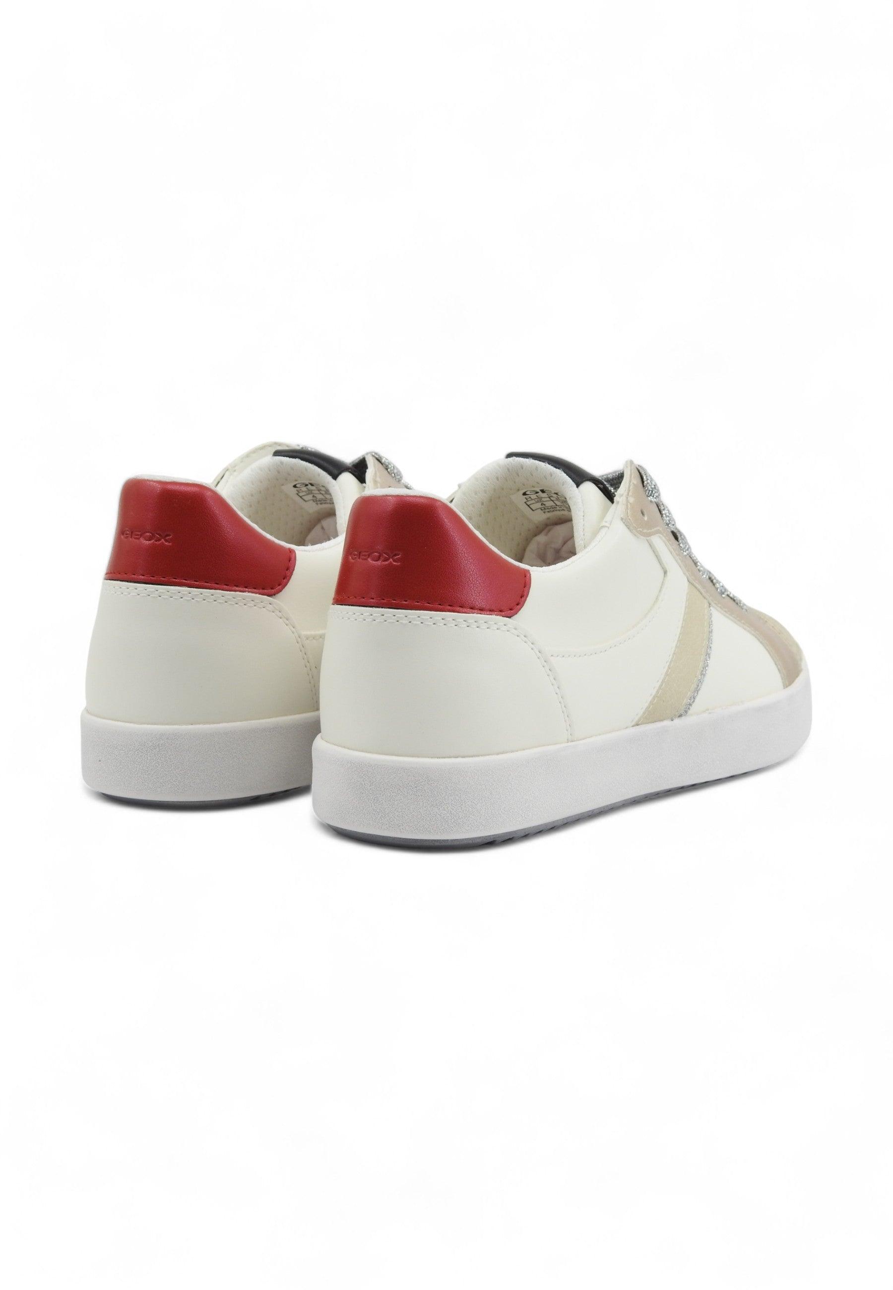 GEOX Blomiee Sneaker Donna Optic White Red D456HC0BCEKC1064 - Sandrini Calzature e Abbigliamento