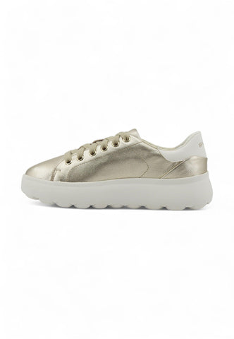 GEOX Spherica Sneaker Donna Gold Optic White D45TCC0BVBCC2X1R - Sandrini Calzature e Abbigliamento