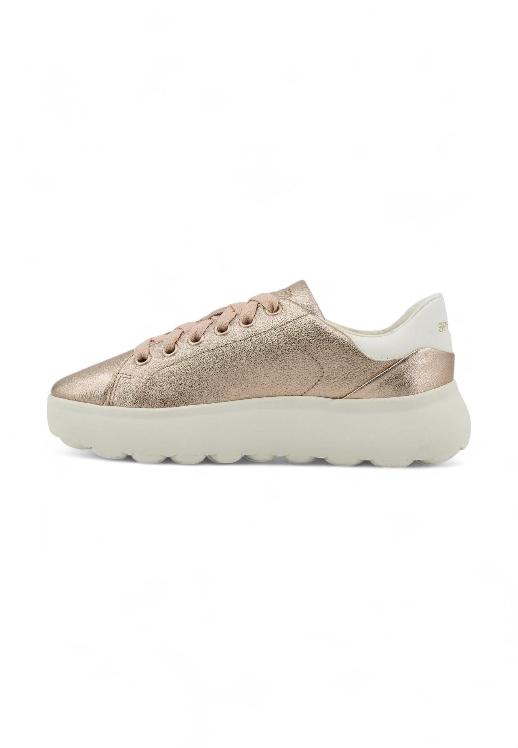 GEOX Spherica Sneaker Donna Rose Gold Optic White D45TCC0BVBCCH81R - Sandrini Calzature e Abbigliamento