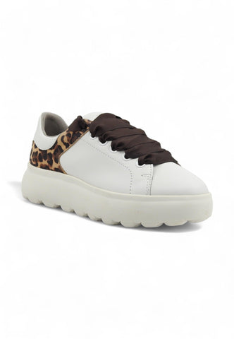 GEOX Spherica Sneaker Donna White Brown D45TCE08521C1224 - Sandrini Calzature e Abbigliamento