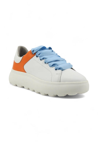 GEOX Spherica Sneaker Donna White Orange D45TCE085TUC0422 - Sandrini Calzature e Abbigliamento