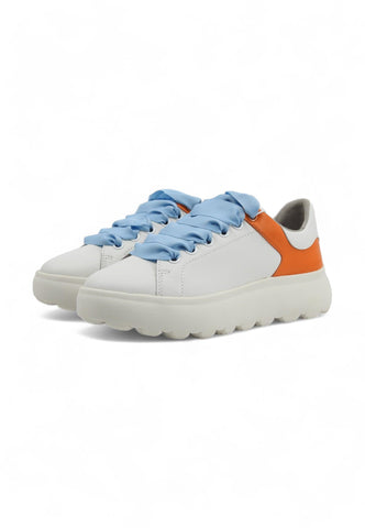 GEOX Spherica Sneaker Donna White Orange D45TCE085TUC0422 - Sandrini Calzature e Abbigliamento