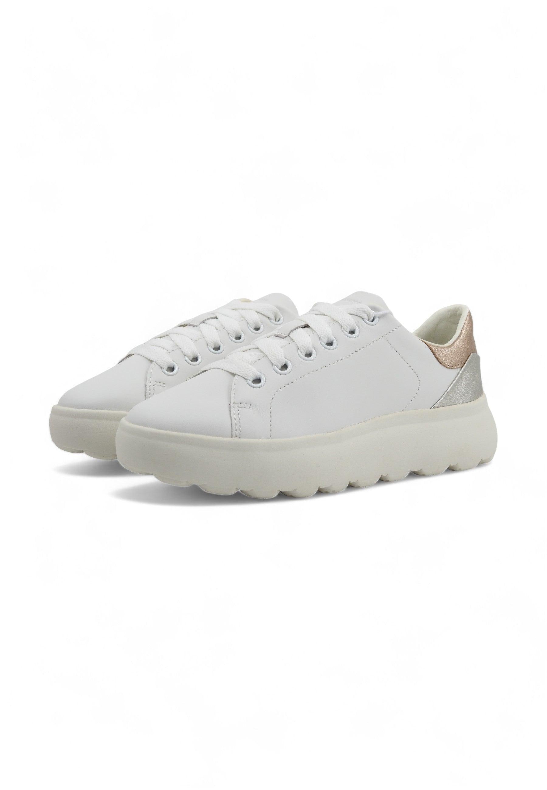 GEOX Spherica Sneaker Donna White Rose Gold D45TCC0858VC1ZH8 - Sandrini Calzature e Abbigliamento