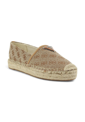 GUESS Espadrillas Slip On Donna Beige Brown FLGJDEFAL14 - Sandrini Calzature e Abbigliamento