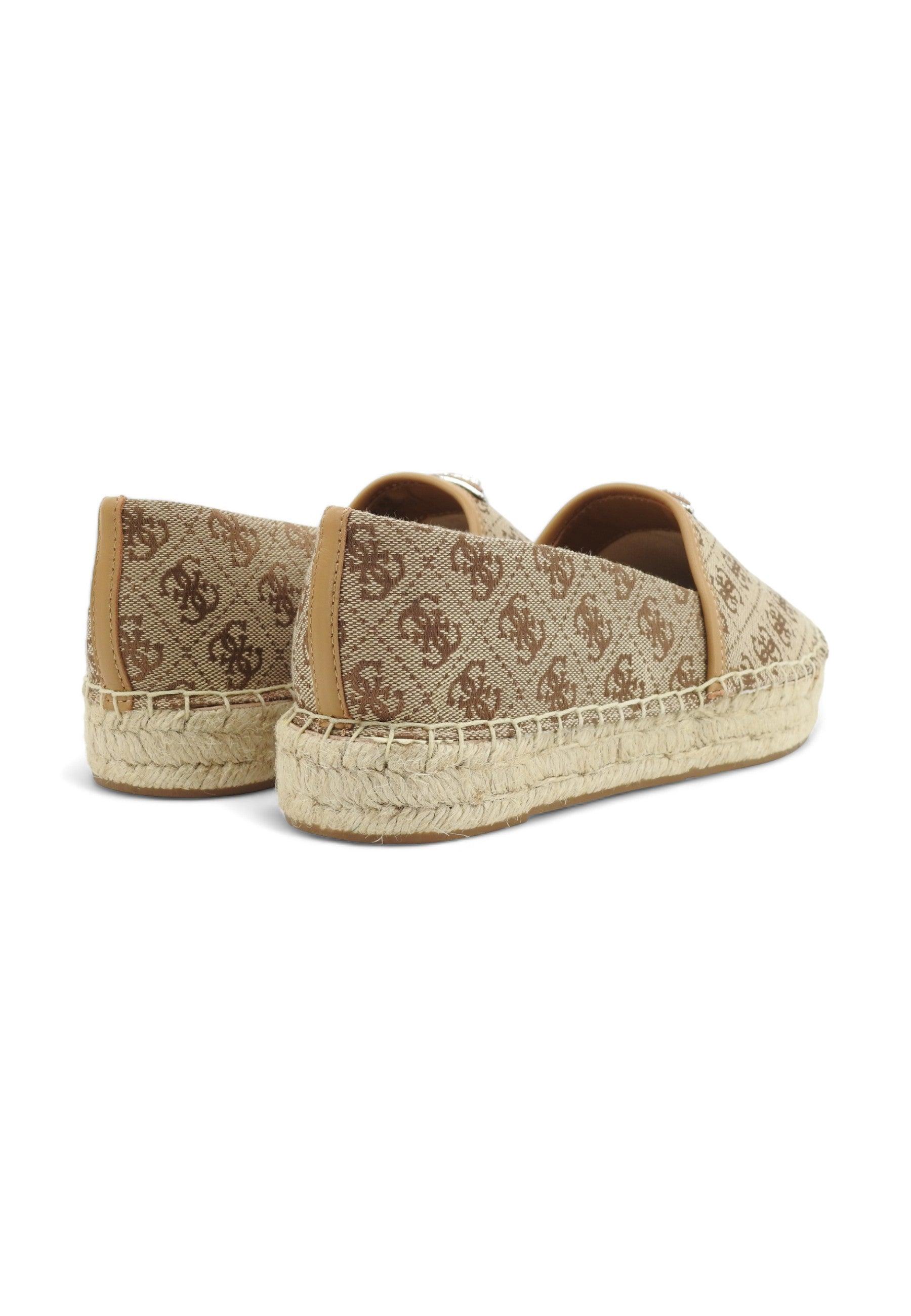 GUESS Espadrillas Slip On Donna Beige Brown FLGJDEFAL14 - Sandrini Calzature e Abbigliamento