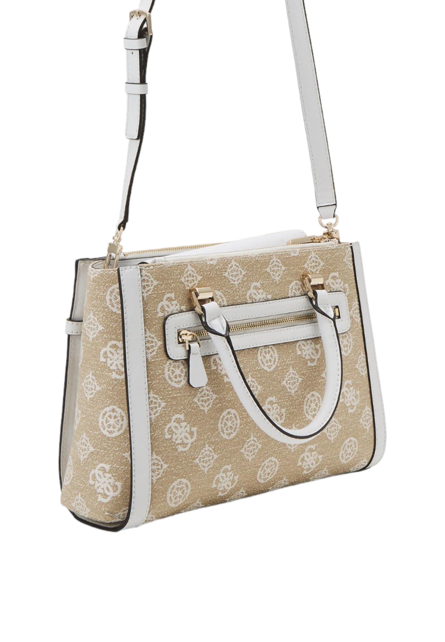 GUESS Lorealee Borsa Satchel Donna White Logo JG922606 - Sandrini Calzature e Abbigliamento