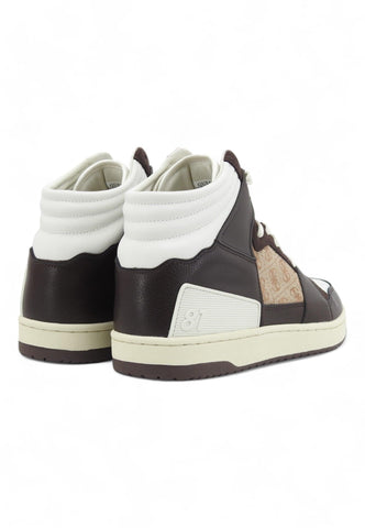 GUESS Sneaker Basket Hi Uomo Beige Brown FMJSAMFAP12 - Sandrini Calzature e Abbigliamento