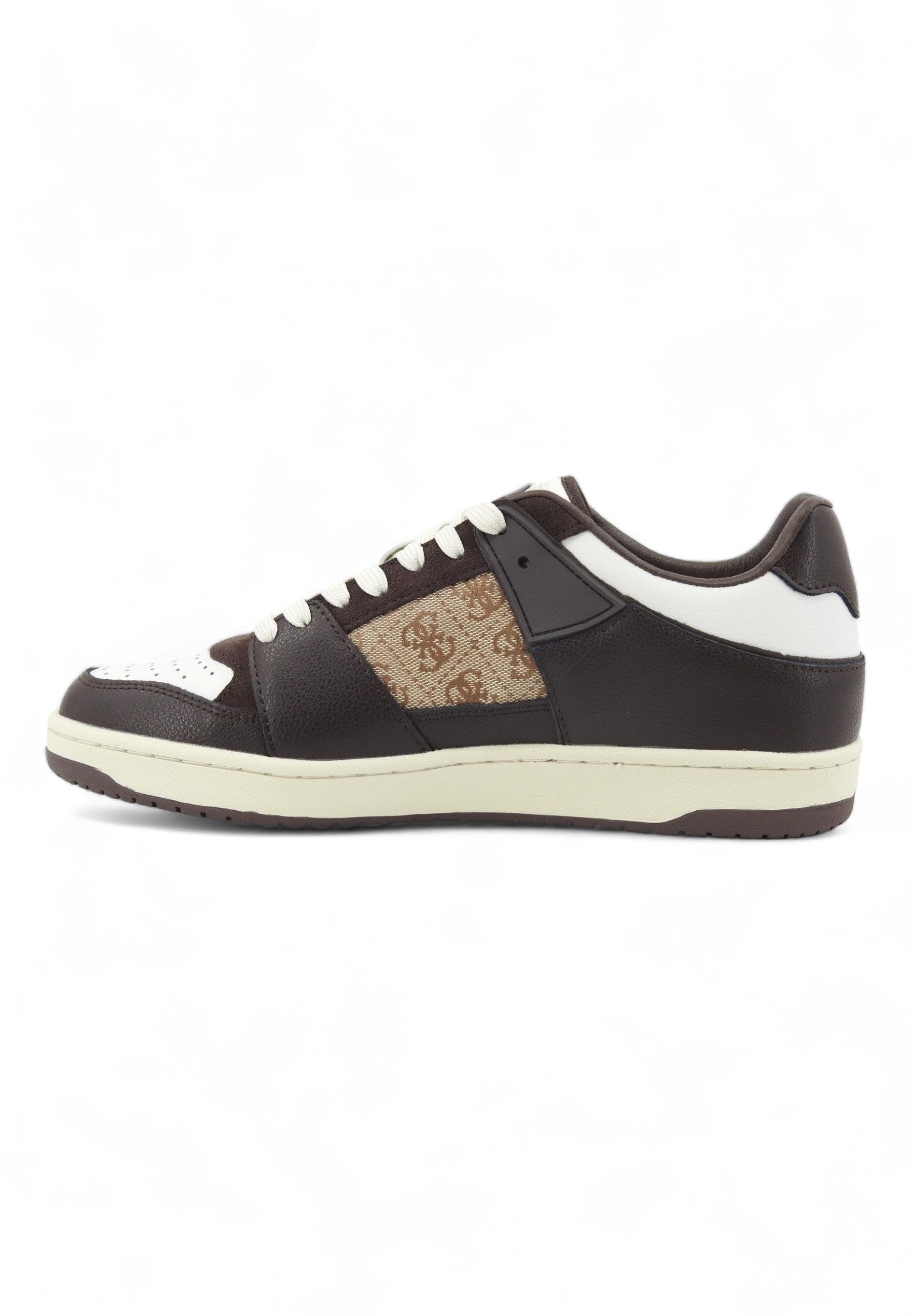 GUESS Sneaker Basket Ox Uomo Beige Brown FMJSAWFAP12 - Sandrini Calzature e Abbigliamento