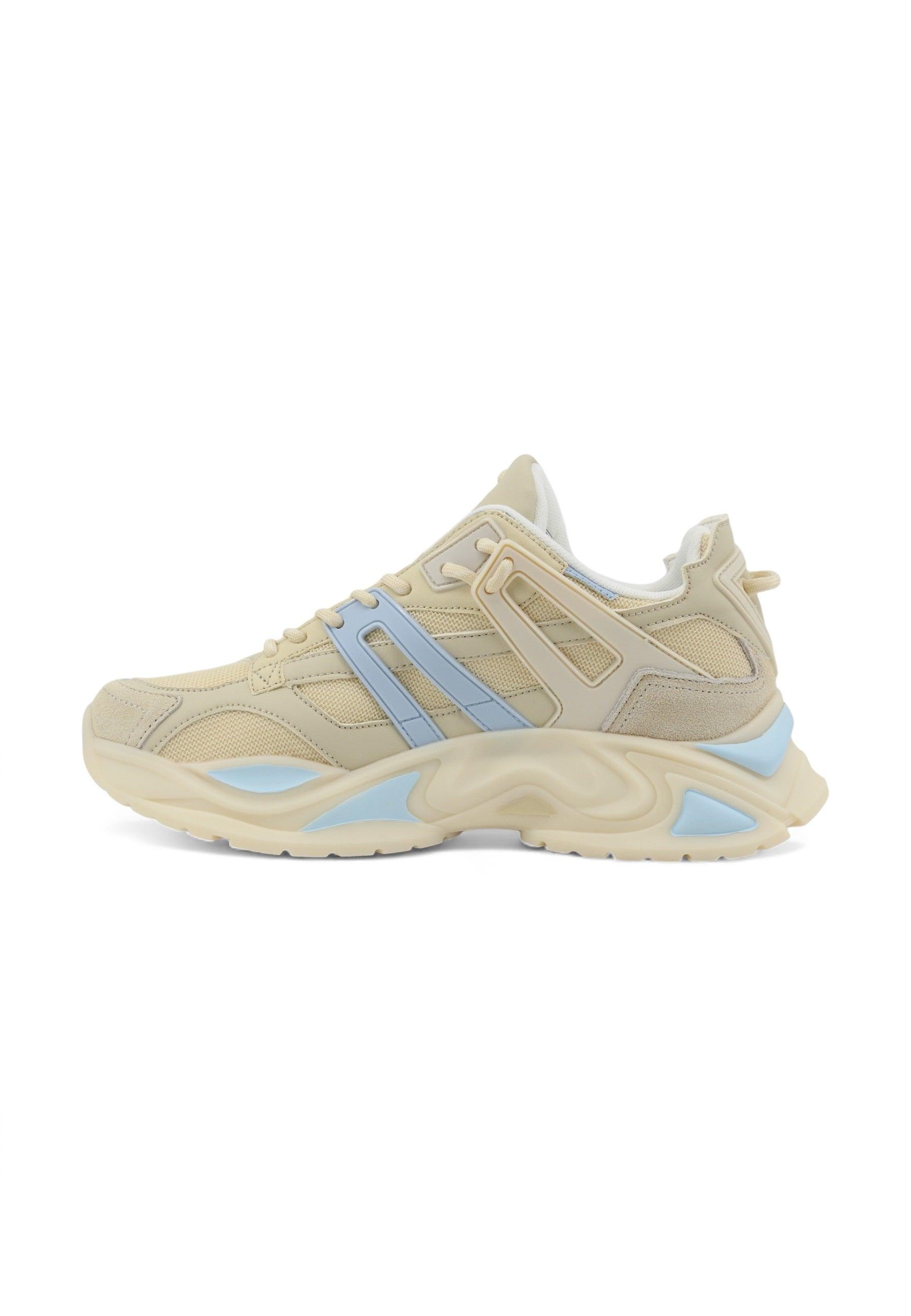 GUESS Sneaker Donna Beige Blu FLJBLLFAB12 - Sandrini Calzature e Abbigliamento