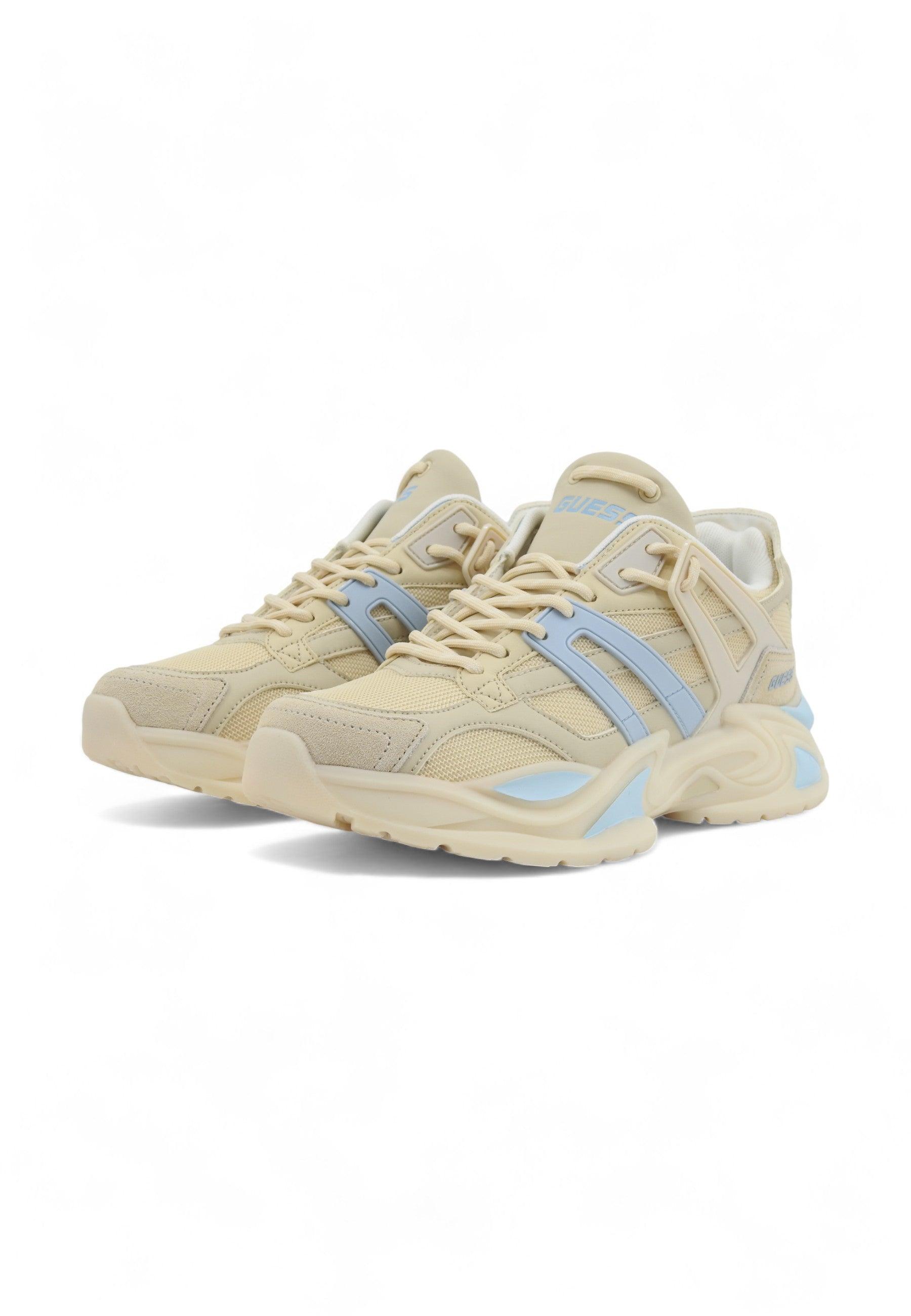 GUESS Sneaker Donna Beige Blu FLJBLLFAB12 - Sandrini Calzature e Abbigliamento