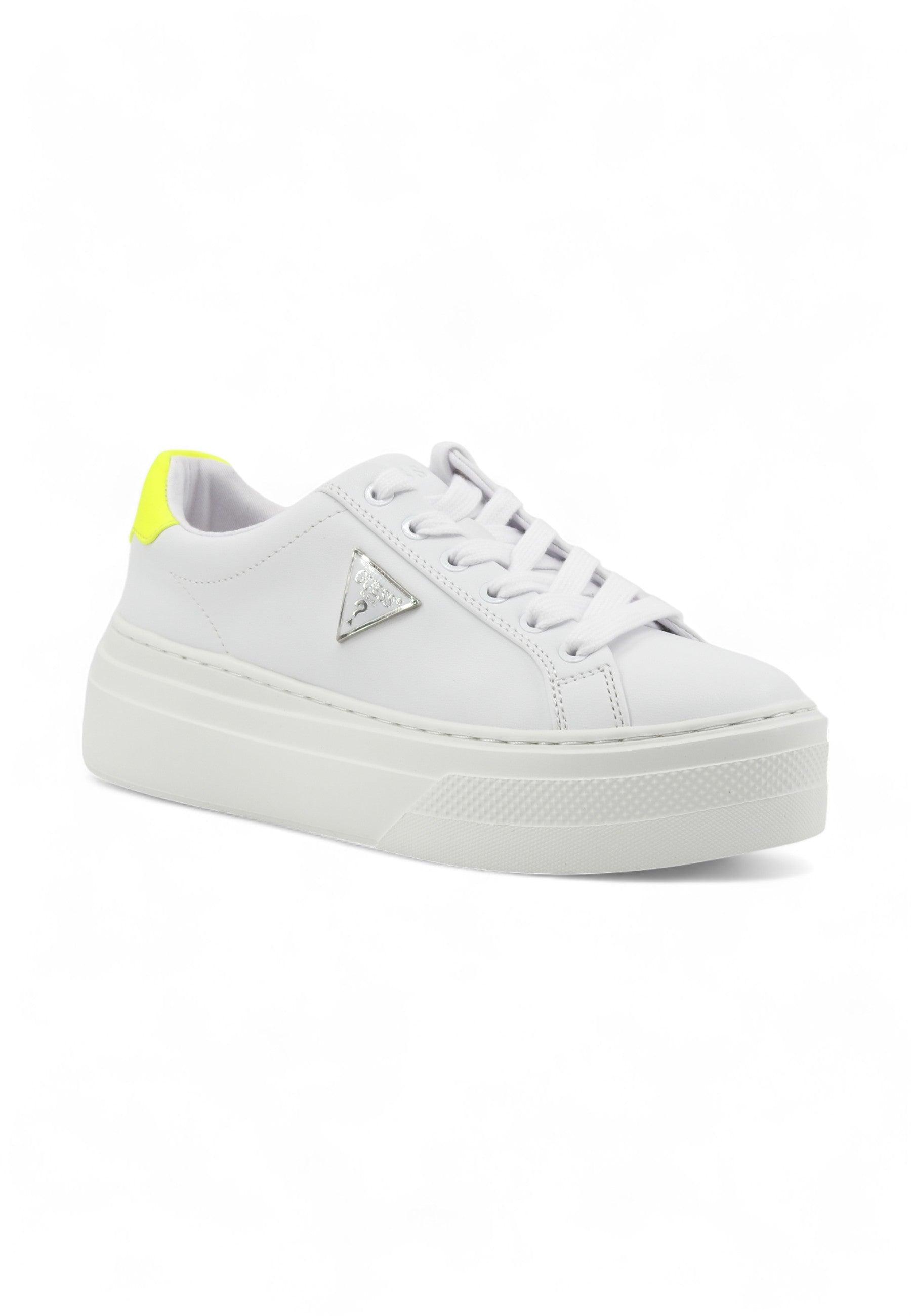 GUESS Sneaker Donna White Yellow FLGAMAELE12 - Sandrini Calzature e Abbigliamento